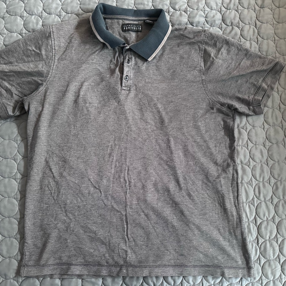 Perry Ellis Gray Polo Shirt